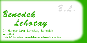 benedek lehotay business card